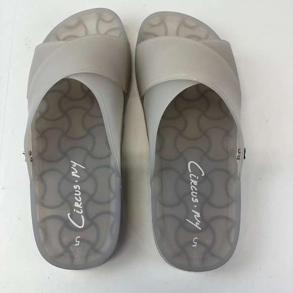 Circus by Sam Edelman Jaylee Womens Size 5M Silver Jelly Crisscross Pool Slides - Picture 5 of 6